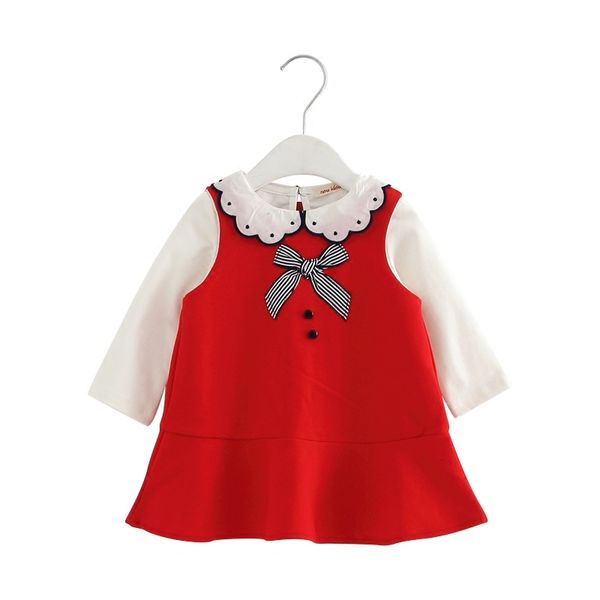 

2021 new 0-3years kids clothes for girls peter pan collar shirts+mermaid suit children's clothing sets baby toddler set red vhqf, White