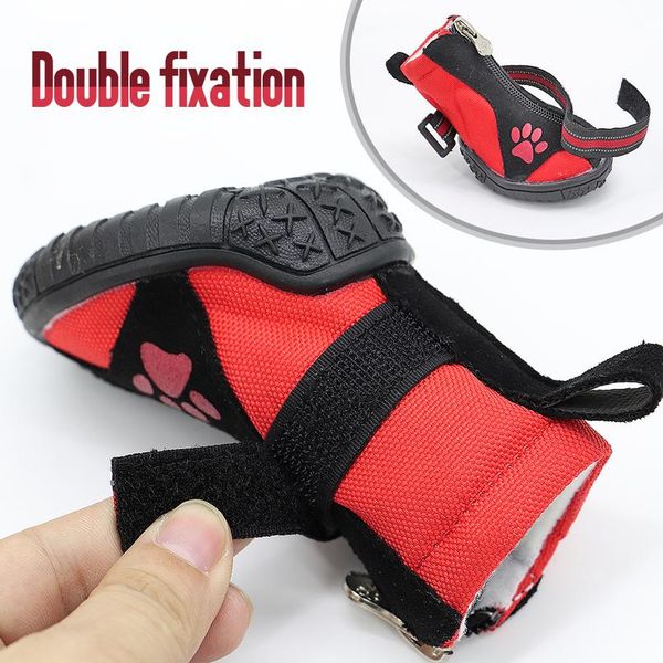

4pcs pet dog shoes waterproof reflective dog boots outdoor snow rain shoes anti-slip socks footwear for medium large do wmtdbg