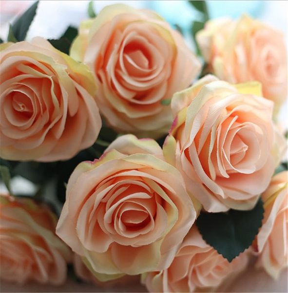 

simulation silk rose bouquet 10 heads artificial rose valentine day festival wedding home living room decoration flowers