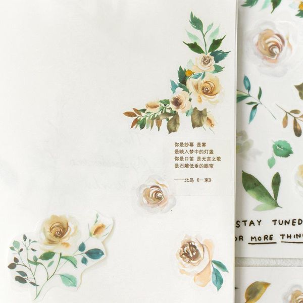 

pvc transfer stickers breeze sweet rain series fresh planet plant scrapbooking goods notepads lapdiy decorative stickers