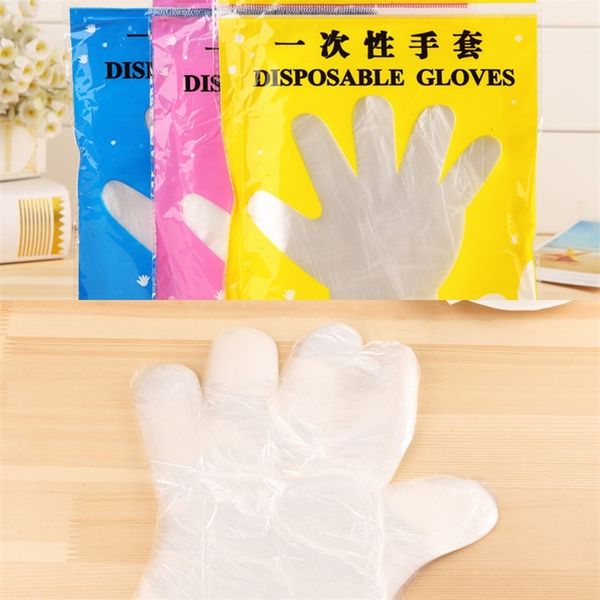 

factoryqv8dgrade disposable thickened 100pcs/bag duty transparent heavy vinyl plastic pe gloves for food cleaning dinning beauty