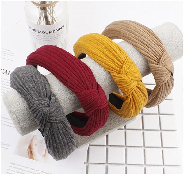 

bohemian solid color hairbands for women knot headbands hair bands girls hoop turban hair holder elegant female hair acc qylriy