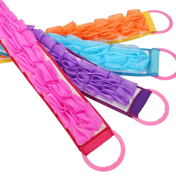 

silicone bath towel bath flower pull back rub double skin clean shower brushes body massage shower body skin care home bathroom wmtacw