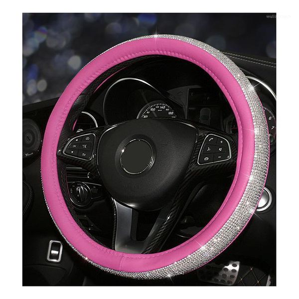 

steering wheel covers diamond car cover pu leather non-slip