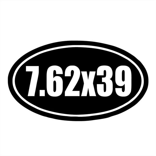 

15.3x9cm 7.62x39 gun vinyl decals car sticker black/silver s8-0077