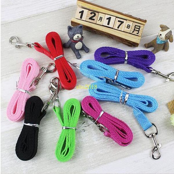 

dog 500pcs/lot width 1.5cm leashes long 120cm nylon pet puppy training straps black/blue dogs lead rope belt leash