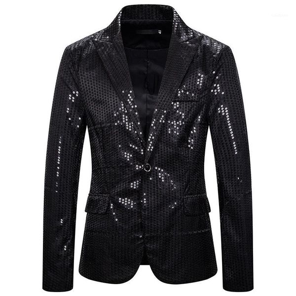 

mens slim fit one button suit jacket hipster black sequins glitter nightclub blazer men tuxedo blazer stage clothes for singers1, White;black