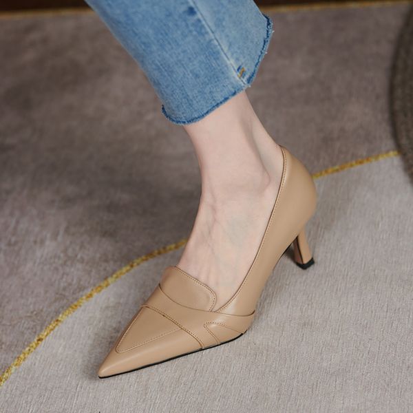 

branded pumps fine heeled shoes slip on sandals pointed wedge work dress professional clogs for women lace-up 2022 fashion, Black