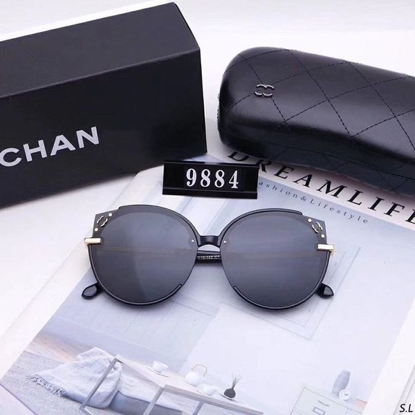 

new polarizing sunglasses female sunglasses round frame versatile glasses star sunglasses driving glasses, White;black