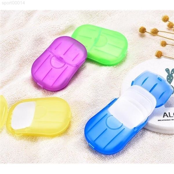 

20pcs/box disposable anti dust mini travel washing hand bath cleaning portable boxed foaming soap paper scented sheets