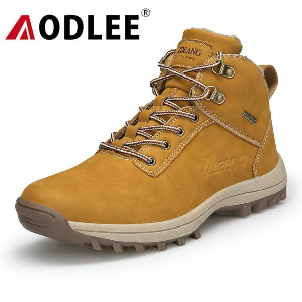 

aodlee winter men boots plush super warm snow boots for men sneakers big size 48 men ankle boots outdoor shoes botas hombre 201215, Black