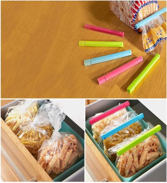 

6pcs plastic bag clips kitchen tool storage food snack seal sealing bag clip sealer clamp plus size wmtpph