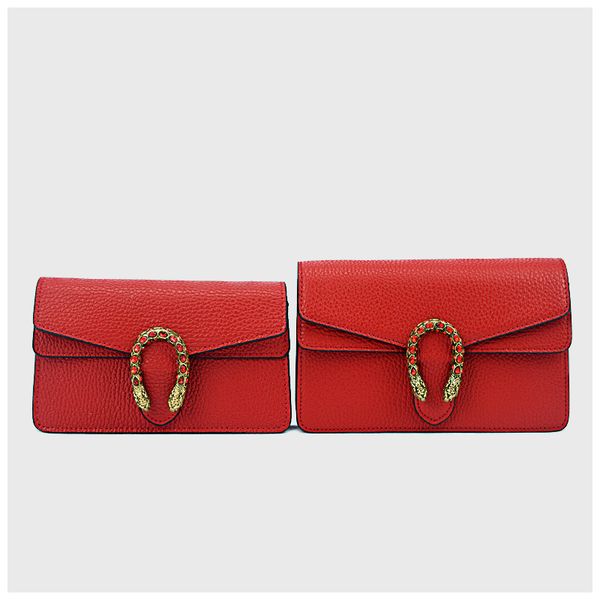 

classic bacchanal snake head leather chain bag cross body leather mini bag 2021, Black;red