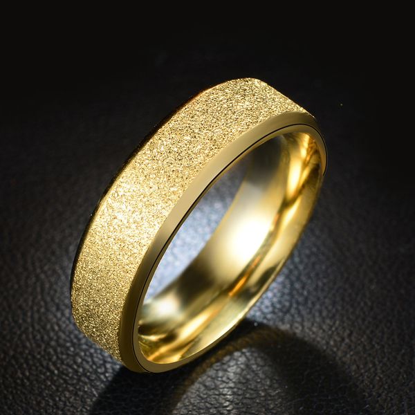 

6mm wide of the ring domineering hip hop couple ring fashion titanium steel scrub personality ring stainless steel, Silver
