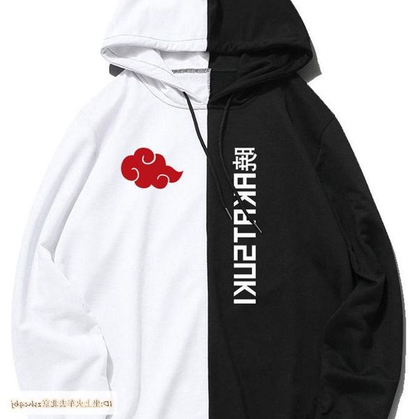 

designer naruto akatsuki hoodie stitching two-tone thin sweater black friday 2021 deals