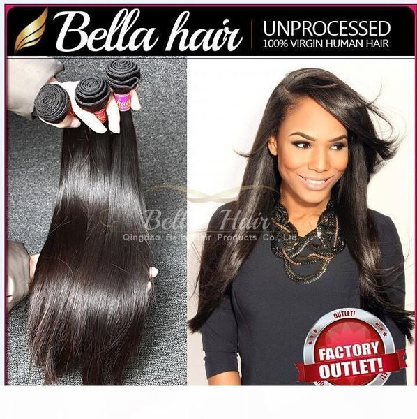 

silky straight peruvian hair weft 3 bundles natural color human hair bundles peruvian straight bella hair, Black