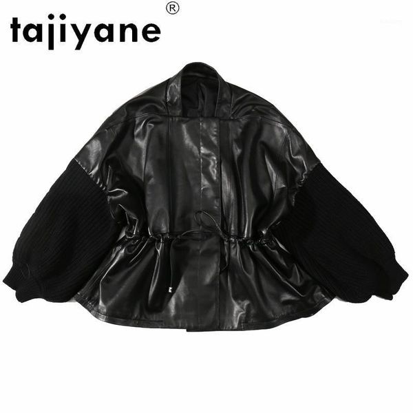 

tajiyane real sheepskin jackets women genuine leather coats woman cloth 100% sheepskin cloak mujer chaqueta tn20751, Black