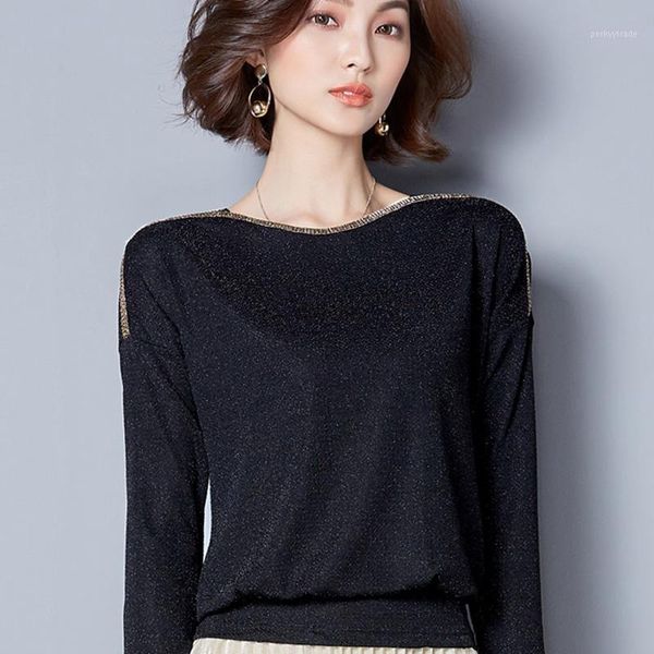 

women's t-shirt 2021 spring dress long-sleeved women's net yarn bottom shirt lace foreign gas loose cover thin1, White