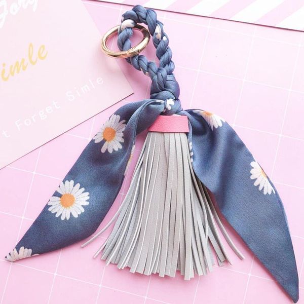 

new scarves key chain bowknot exquisite decoration pu leather tassels keyrings women bag charm pendant eh847b h bbylxm, Silver