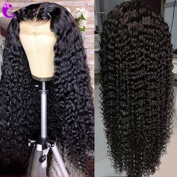 

deep wave frontal wig 28 30 inch lace front human hair wigs 13x4 deep curly lace front wig brazilian remy 150% human hair wigs, Black;brown