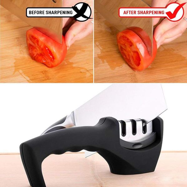 

1pc 3 grade manual knife sharpener kitchen professional whetstone stainless steel ceramic tungsten steel diamond sharpener wmterz