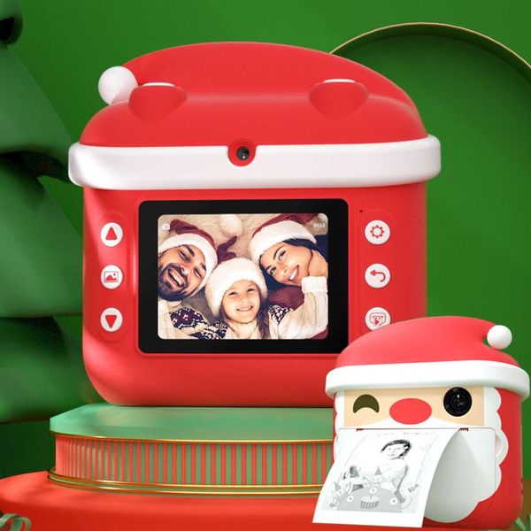 

digital cameras santa claus children instant print 1080p hd kids instantane polaroid camera toys for girls boys christmas present birthday g