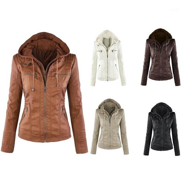 

autumn 5 colors leather jackets for women motorcycle basic plus size jacket punk chaquetas outerwear clothing1, Black