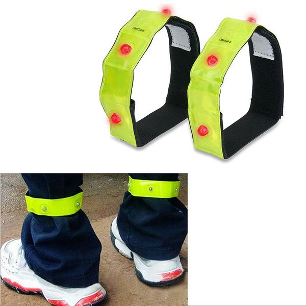 

elbow & knee pads hand strap wristband led safety reflective light shine flash glowing luminous armband arm belt band wrist support drop, Black;gray