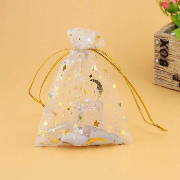 

912cm pretty gauze bag star moon organza bags special design organza package bronzed wedding gift candy jewelry jewelry package wmtsjz