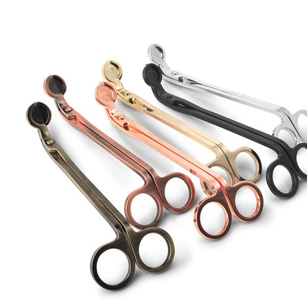 Edelstahl Kerzendocht Trimmer Öllampe Trim Scissor Cutter Snuffer Tool Hook Clipper Rose Gold Silber Schwarz