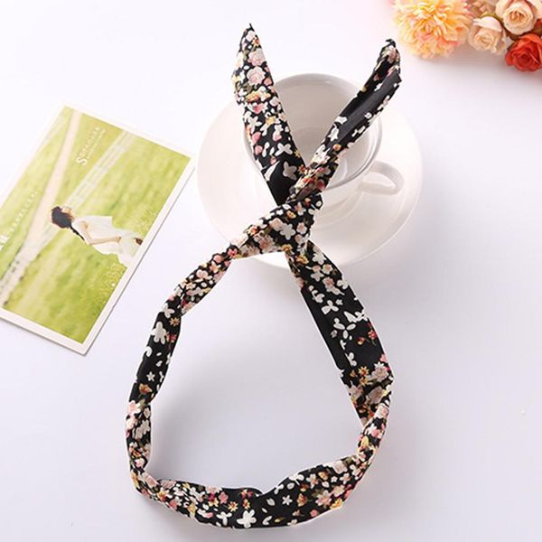 

korean rabbit bunny ear ribbon hair band wire elastic headband scarf vintage floral hairband 2020 girls ladies hair accessories q sqcvuj