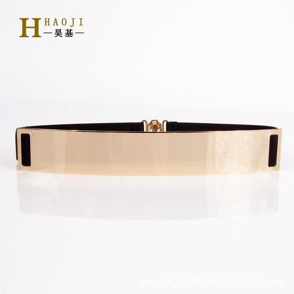 

metal buckle belt for dresses women ladies elastic waist chain belts female gold thin belts fashion 2020 waistband rt1511, Black;brown