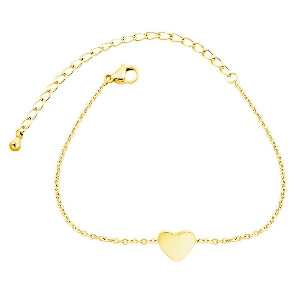 

minimalist love heart bracelets small love link chain bracelets for women bohemia charm bangles stainless steel gifts, Black