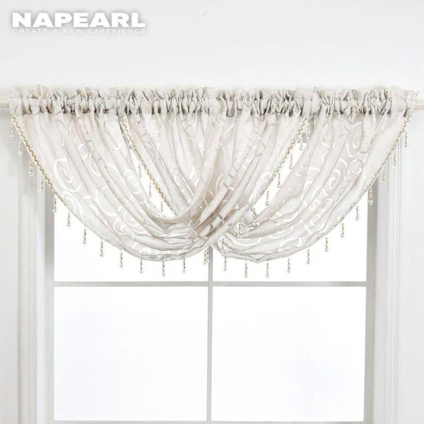 

curtain & drapes napearl beaded waterfall valance decoration home pelmet luxury living room window modern treatment thick