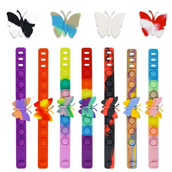 

butterfly toys watch fidget toys push bubble simple wristband finger music decompression antistress bracelets sensory toy