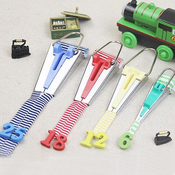 

sewing accessories bias tape makers - 4 size 6mm 12mm 18mm 25mm bias binding tape maker, Black