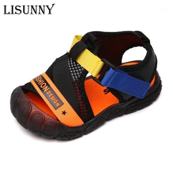 

summer kids sandals for boys girls fashion sport shoes causal flat beach sandals children girls soft bottom outddor1, Black;red