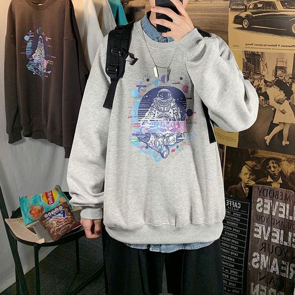 

autumn winter men's casual sweatshirts graphic printed woman oversize hoodies korean streetwear man sweatshirt, Black