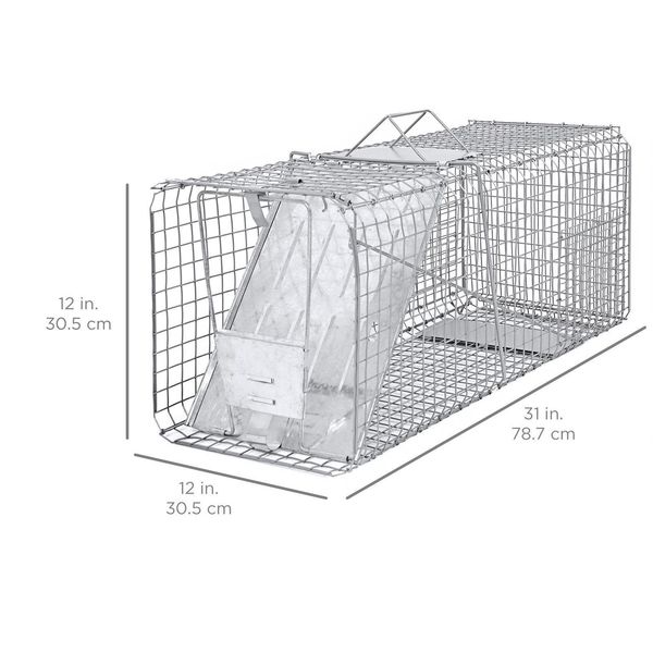 

raccoon skunk humane animal trap 31"x12"x12" c qylbno garden2010