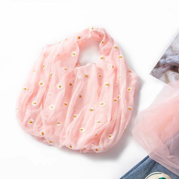 

small daisy embroidered women bag sweet mesh handbag fashion wild1