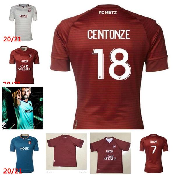 

20 21 fc metz centonze mens soccer jerseys diallo vagner home dark red football shirt new bronn fofana niane boulaya short sleeve, Black;yellow