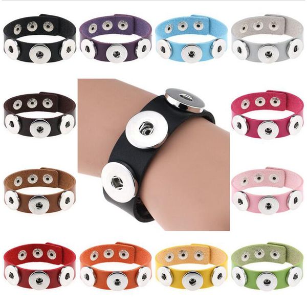 

factoryg1v0new bracelet bangles 14 color pu leather bracelets for women 18mm snap button jewelry christmas decorations