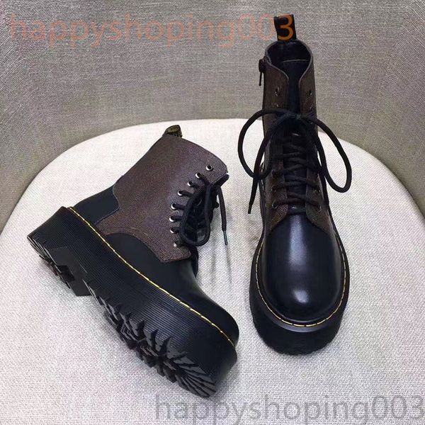 

women new style brown platform zipper boots black lace-up boots leather white black size 35-40