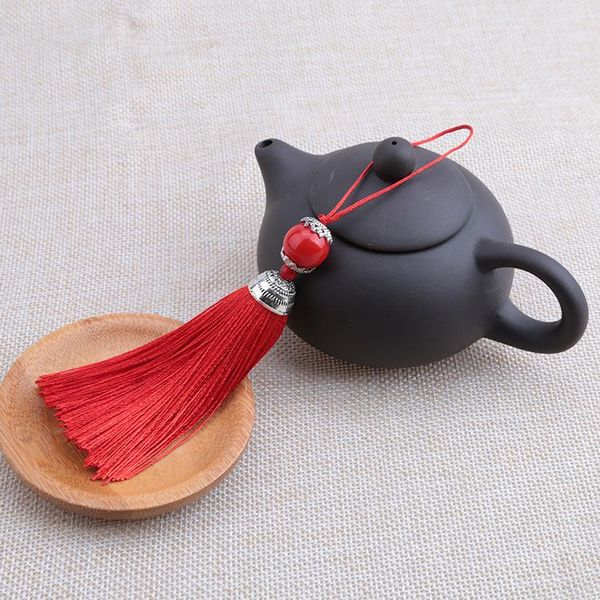 

mibrow 5pcs lot mixed color silk tassel jewelry charms leather tassels with silver color caps for diy jewelry accessories h jlldqb