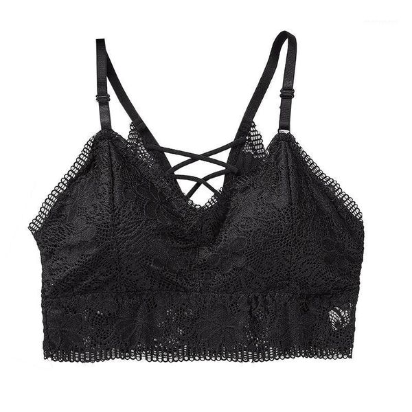 

camisoles & tanks lace backless seamless bra floral pattern lingerie comfortable breathable bralette deep v french style underwear1, Black;white