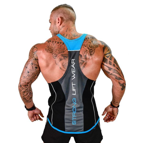 

summer brand clothing mens tank stringer bodybuilding fitness absorb sweat breathe y men tanks clothes singlets funny, White;black