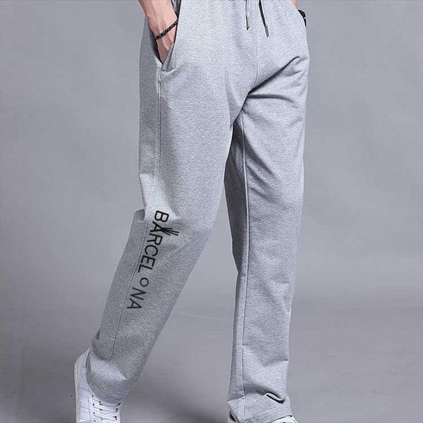 

2021 casual trousers for young men with fleece straight leg sports trousers for students thermal men in large size, Black