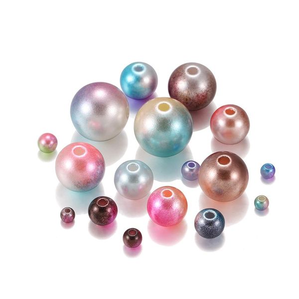 

multi size mixed 3 12mm straight hole acrylic imitation pearl rainbow color plastic abs beads diy for jewelry making accessories h bbyrpi