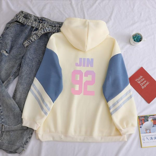 

bangtan boys hoodies женщины корейский kpop jungkook suga jimin v rap monster jin j надежда fleece spell color polectory топы толстовки, Black