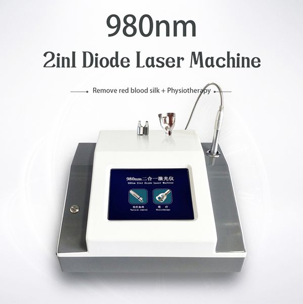 2in1 Diodo Laser Spider Vein Remoção Equipamento Fisioterapia Removedor Vascular Terapia Vermelho Vasos Sanguíneos Tratamento Beleza Clínica Uso Máquina